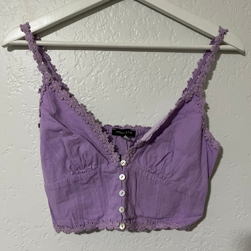 Pacsun Purple Flower Crop Top M